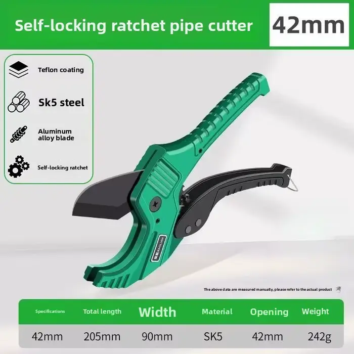 Coupe-tuyau 32-42MM, ciseaux à tuyaux, matériau SK5, cliquet PVC/PU/PP/PE, Machine de découpe de tuy