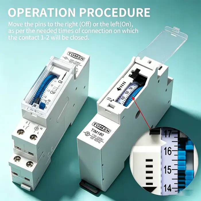 Relais de minuterie programmable 24 heures - 110V/220V 16A avec batterie de secours sur rail DIN pour
