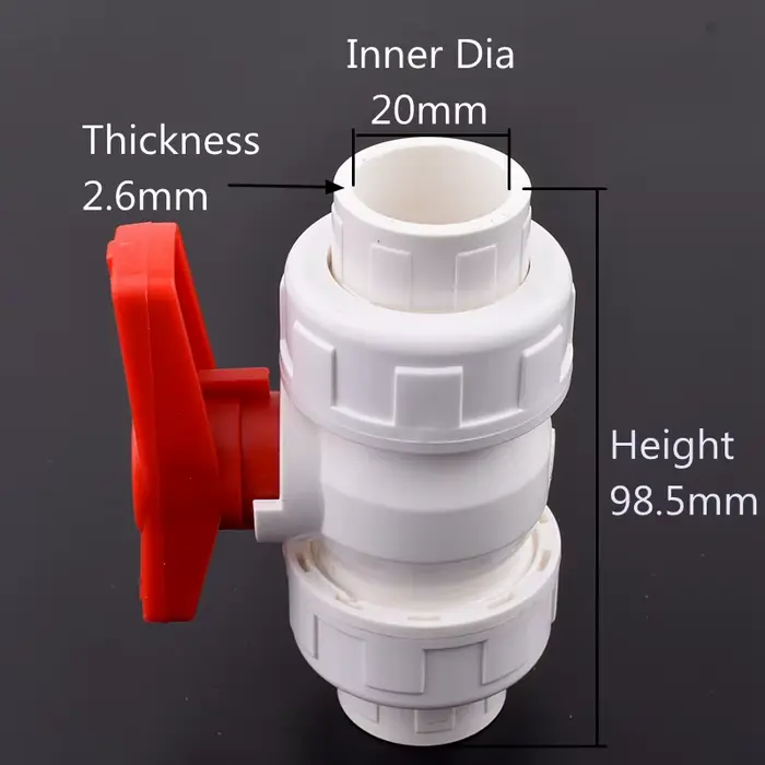 Connecteur de Valve à bille PVC blanc