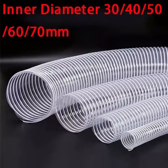 1 mètre de diamètre intérieur 30/40/50/60/70mm blanc Transparent PVC Tube poussière aspiration vide 