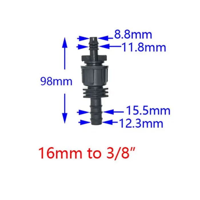 Tuyau d'arrosage 25mm à 16mm à 20mm