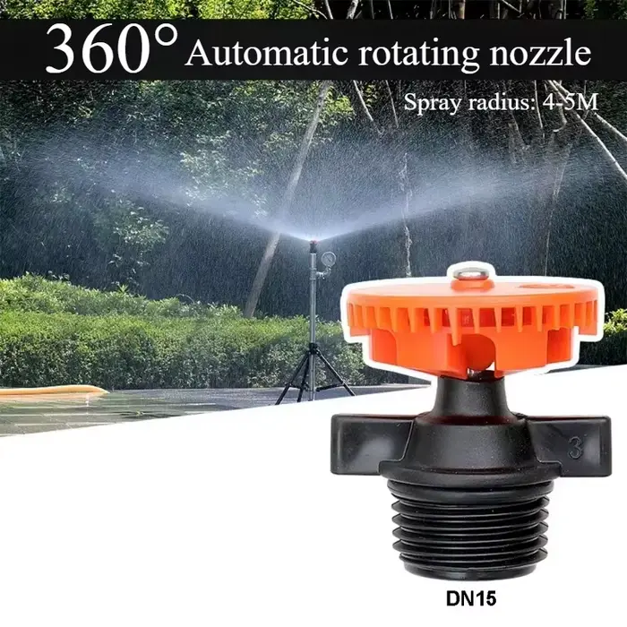 Pulvérisateur de jardin à grand débit 360° rotatif pour irrigation et refroidissement de pelouses et serres occasionnelles