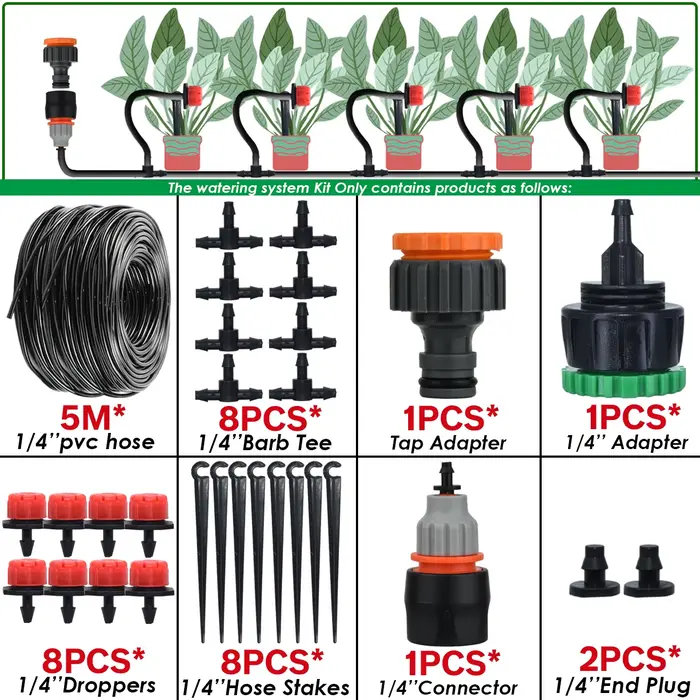 Kit d'arrosage automatique de jardin 5-50m