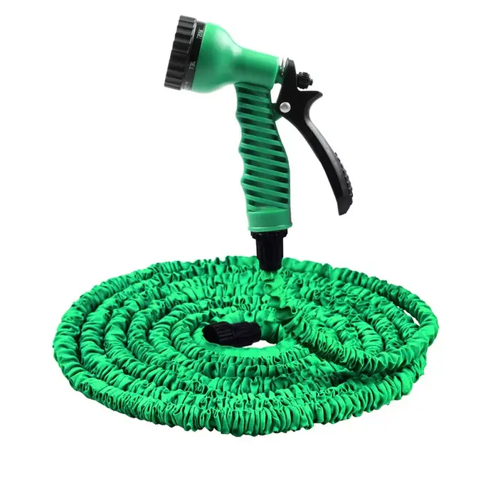 Tuyau d'arrosage flexible et extensible en plastique POM avec pistolet de pulvérisation multifonction pour arrosage jardin lavage voiture et nettoyage vitres extérieur