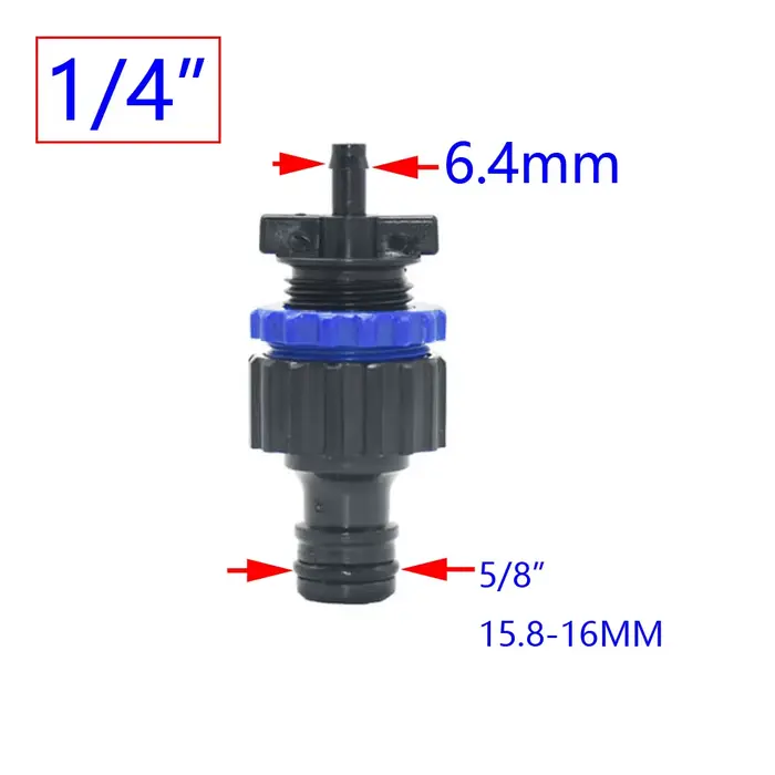 Connecteur rapide de tuyau d'eau barbelé 1/4 3/8 1/2 3/4 1 pouce, 4/7mm 8/11mm 16mm 20mm 25mm, 1 piè