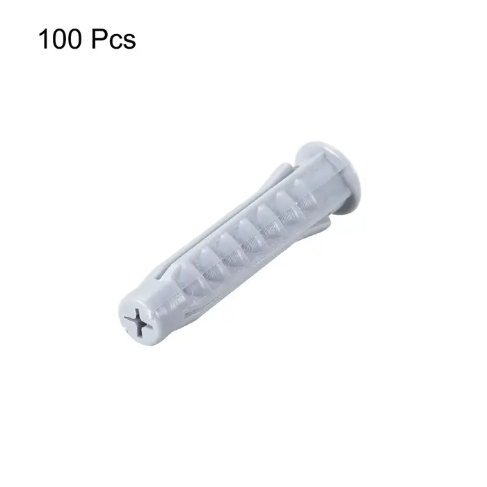 Uxcell 100 pièces 6mmX30mm tuyau d'expansion en plastique colonne béton ancre prise murale gris pour maison jardin bricolage Application